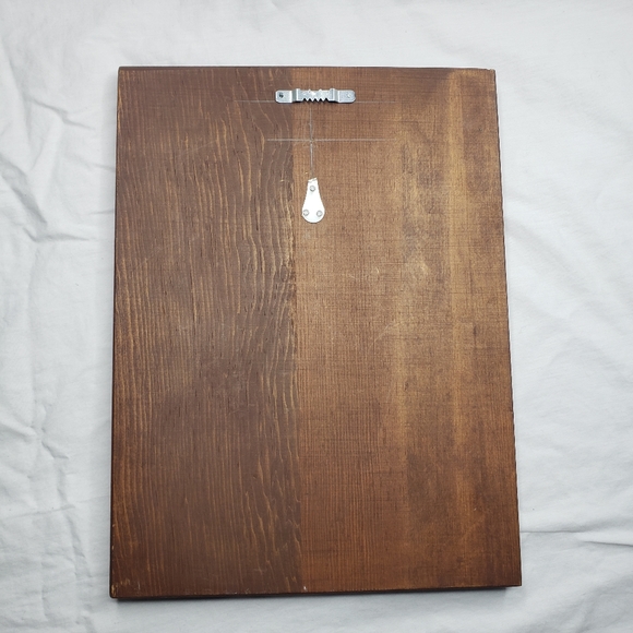 Vintage Pink Cat Print on Wood Wall Art 12 x 9 Inches - Picture 2 of 2